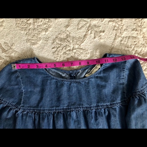 Madewell Women's Tiered Button Back Chambray Denim Top, Size XS - Picture 7 of 11